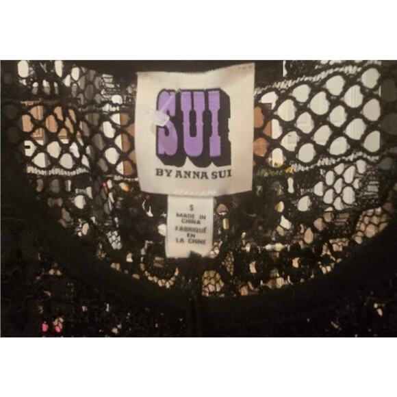 Sui by Anna Sui Black Crochet Lace Tank – NWT Size Small - Picture 2 of 5